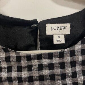 J.Crew Black & White Sparkly Plaid Peplum Top – Elegance Meets Playful Chic